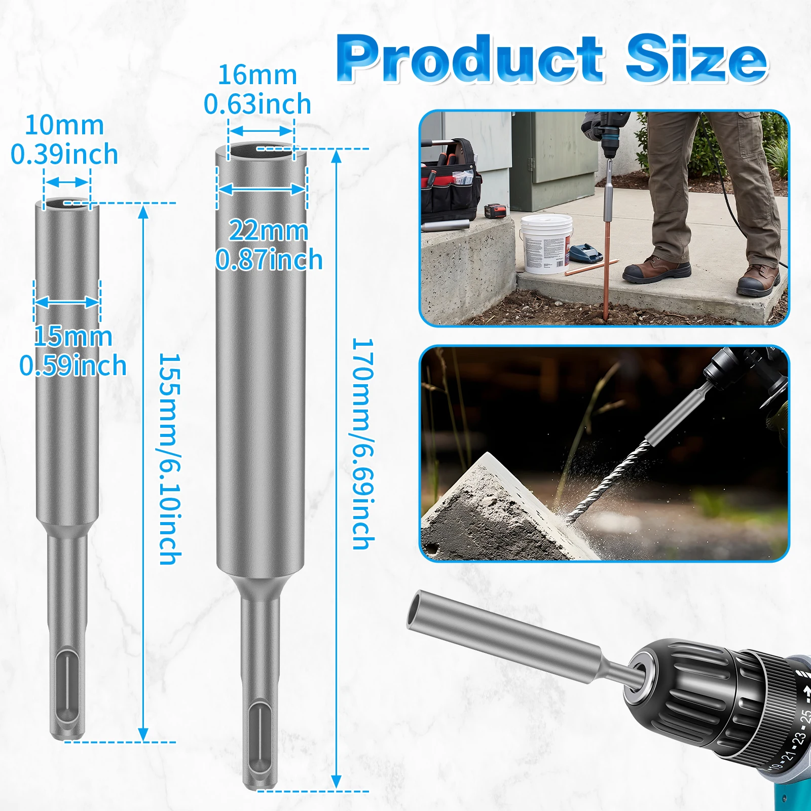 2Pcs SDS Plus Ground Rod Drive - Earthing Grounding Rod 评论和价格