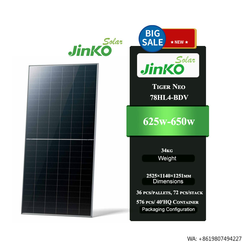 Jinko Tiger Neo 78HL4-BDV 625- - Jinko Solar Panel Tiger Neo 评论和价格